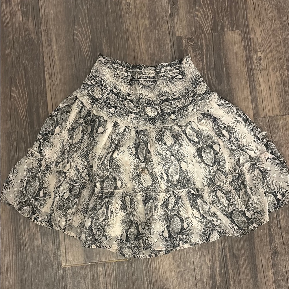 Altar'd State Black and Gray Snakeskin Mini Skirt